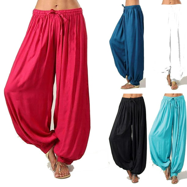 Indian White Baggy Men Women Hippie Aladdin Gypsy Harem Pants Bohemian Trousers